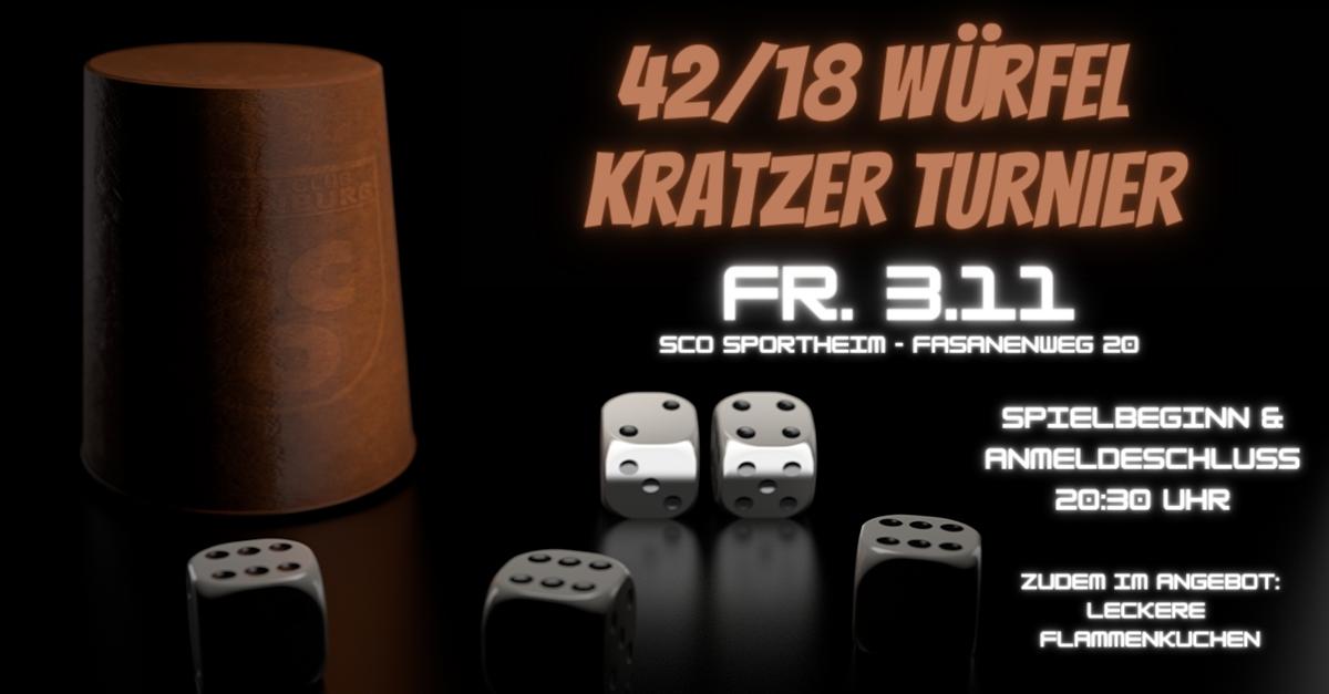 Der SC Offenburg lädt ein zum 3. SCO 42/18 Würfel Kratzer Turnier am 03.11